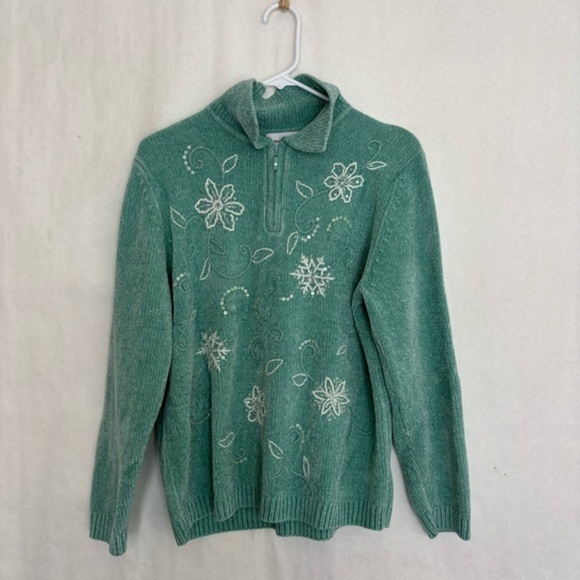 Vintage Alfred dunner 1/4 zip vintage sweater small 124 - Picture 1 of 8